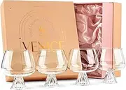GLASSIQUE CADEAU Venice Goblet Cocktail Glasses for Gin Tonic, Aperol Spritz,Sangria | Modern Glassware Collection | Set of 4 | 17 oz Light Borosilicate Glass Balloons for Home Bar Drinks