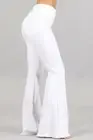 Chatoyant Flared Bell Pants With Frayed Fringe White Small