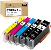 Artitech 670XL 671XL Ink Cartridges Compatible for Canon 670 XL 671 XL Replacement for Canon TS5060 TS6060 MG5760 MG5765 MG5766 MG6860 MG6865 MG7765 MG7760 TS8060 TS9060 (BK PBK CMY)