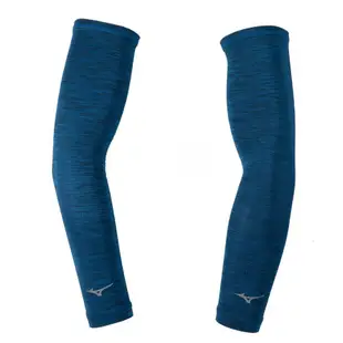 MIZUNO 運動袖套 防曬袖套 自行車臂套 反光跑步臂套 髮絲紋款 UPF50 32TY8G0333 深藍 XL號 2雙