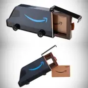 2 Amazon Truck Tin Gift Card Cases & 2 Amazon Tartan Tin Box Card Holders (NEW)