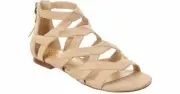 Splendid Size 8 M Barrett Mushroom Tan Strappy Sandals Zip Back