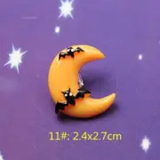 10Pcs Flat Back Resin Cabochon Halloween DIY Flatback Embellishment Moon