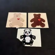 Vintage 80’s Personal Expressions Fuzzy TEDDY & PANDA BEAR Stickers -