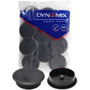 Dynamix CG60BK-10 Round Desk Grommet - 60mm - Black - (10 Pack) Easily & Neatly Store Power / Communication / Audio / Video / Computer / Data Cables - Perfect for Desks & Workstations [CG60BK-10]