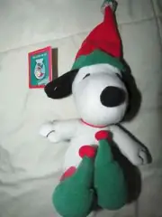 Mini Plush Whitmans Peanuts Snoopy In Elf Outfit With Tags NEW