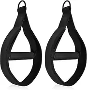 GVRGO Pilates Double Loop Straps for Pilates, Reformer, Fitness D-Ring Grip Pilates Accessories, Yoga Exercise Straps, Pilates Accessories for Home, Gym, Workout, 2 Pack Black with Handle