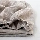 King Linens 100% Linen Fitted Sheet Stone Washed Solid Color - (1 Piece) 14 i...