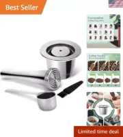 Stainless Steel Reusable Espresso Pods Compatible with Nespresso Original Line
