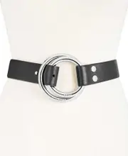 DKNY Women’s Double-Ring Pull-Back Leather Belt