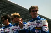 Eddie Irvine Mauro Martini and Jeff Krosnoff on the drivers parade- Old Photo
