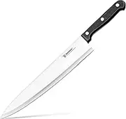 Humbee 10-Inch Chef Knife – Full Tang Razor-Sharp High Carbon Stainless Steel Blade – Hollow Grind Edge – Ergonomic Grip Handle – Professional Kitchen Knife, Black