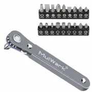 Mini Ratcheting Bent Automotive Screwdriver & Bits Set (20 Pcs)