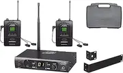 Audio2000'S AWM6309U UHF 100 Selectable Frequency Wireless in-Ear Monitor System with Two Wireless Receivers and a PVC Carrying Case