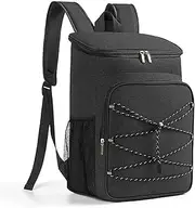 Camping Insulated Backpack Cooler Backpackck, Large Leakproof Lining Insulated Backpack, Lightweight Backpack Cooler Bag,Reusable Lunch Box Black
