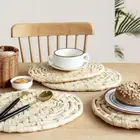 Handmade Tableware Mat Straw Woven Cup Mat Table Decoration