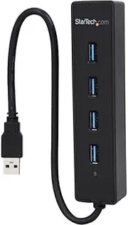 StarTech.com 4 Port Portable USB 3.0 Hub with Built-in Cable - Four Port External USB Hub - 4 Port Compact USB3 Hub