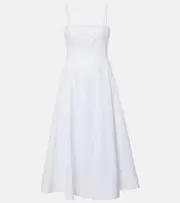 [Staud] Staud Wylie corset cotton midi dress AU 14 white