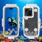 For iPhone 16 Pro PULUZ 40m/130ft Waterproof Diving Case Photo Video Taking Underwater Housing Cover (Transparent)