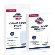 100ct Current Comic-Book-Bags and Boards - Reusable Comic Book Boards and Bag...