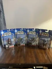 STAR WARS ATTACK OF THE CLONES Figures: 32 Qui, 33 Rebel, 34 Massiff, 35 Orn Taa