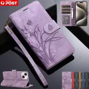 For iPhone 16e 16 15 14 13 12 11 Pro Max XR Plus Wallet Case Flip Leather Cover