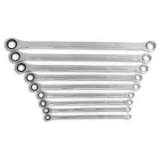 GearWrench SAE Extra Long Pattern Gear Box Ratcheting Wrench Tool Set 9 Piece