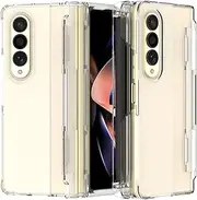 [ARAREE] NUKIN 360 P Samsung Galaxy Z Fold 4 Case with S Pen Slot & Hinge Protection,Designed for Samsung Galaxy Galaxy Z Fold 4 5G(2022), Lightweight Full Body Protective Hard PC Cover - Clear