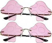 [IWOWHERO] 2 Pcs Retro Mushroom Sunglasses for Women Men Prom Decor Lightweight Mushroom Glasses