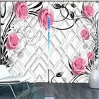 Black Rose Nice Vine 3D Curtain Blockout Photo Printing Curtains Drape Fabric