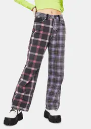 [The Ragged Priest] Jekyl Mix Check Dad Jeans