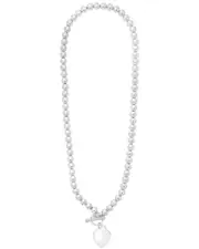 Italian Silver Bead Toggle Necklace