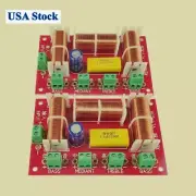 2Pcs 3 Way Audio Frequency Divider Treble + Midrange + Bass Crossover Speakers