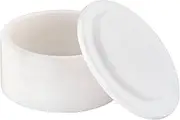 Queenza White Marble Salt Cellar with Lid - 3 Inch Salt and Pepper Bowls, Ramekins, Kosher Salt Holder