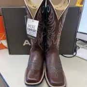 ARIAT 10017390 Womans 7.5B Med Sassy Brown ROUND UP RYDER Western Boots