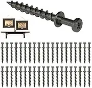 laffeya Picture Hanging Hardware, Bear Claw Screws,Picture Hanging Hooks Screws 4-in-1 for Keyholes, D-Rings, Sawtooth & Wire (40, Black Long)