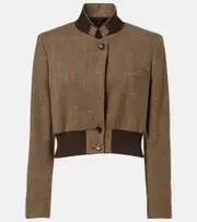 [Loro Piana] Loro Piana Marty wool and cashmere bomber jacket AU 16 green