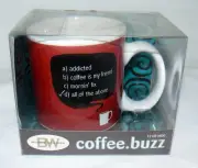 Boston WareHouse Coffee Buzz. 12 oz. Addicted Coffee Mug Cup