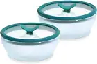 Microwave Cookware Set 2-Piece Glass Microwave Safe Steamer & Rice Cooker
