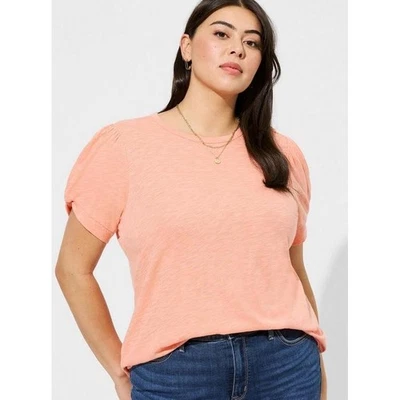 NWT Torrid Cotton Modal Slub Crew Twist Sleeve Tee 1X