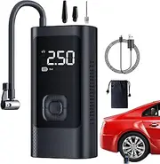 Portable Tire Inflator for Car | 3-150PSI Bike Pump - Cordless Inflator with LED Light for Travel Daily Commuting