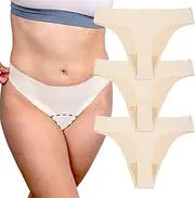[Nia Vertue] 3 Pack Anti Camel Toe Underwear | Camel Toe Prevention Underwear With Special Pouch For Camel Toe Concealer Pad