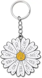 [Guqqeuc] Yes or No Challenge Keychains Daisy Decision Maker Keyrings Funny Birthday Gifts for Son Daughter Wheel Spins Key Chains Decision Gifts for Women Men