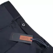 Zanella NWT Dress Pants Size 34 US Curtis In Blue Subtle Pattern 100% Wool