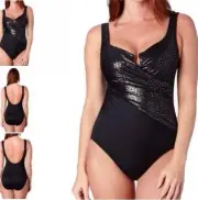 MIRACLESUIT ESCAPE MIRACLE SWIM SUIT BLACK SWIMMING BATHING COSTUME UW FOAM BRA