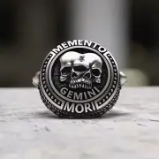Handcrafted 925 Sterling Silver Gemini Memento Mori Skull Ring