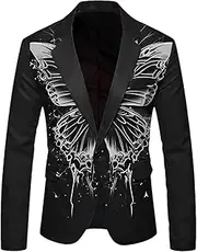 [Zadaos] Men's Suit Print Blazer Jacket Stage Show Dinner Bar Dance Casual Blazers Coats