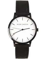 [Mon Choux] Classic Vegan Leather Watch 38mm in Black