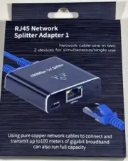 Ethernet Splitter 1 to 2 High Speed 1000Mbps RJ45 Ethernet Splitter Adapter