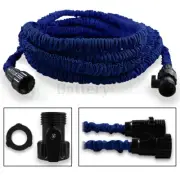 NEW 75 Feet 75FT Expandable Flexible Garden Lawn Water Hose Nozzle Blue 100+SOLD